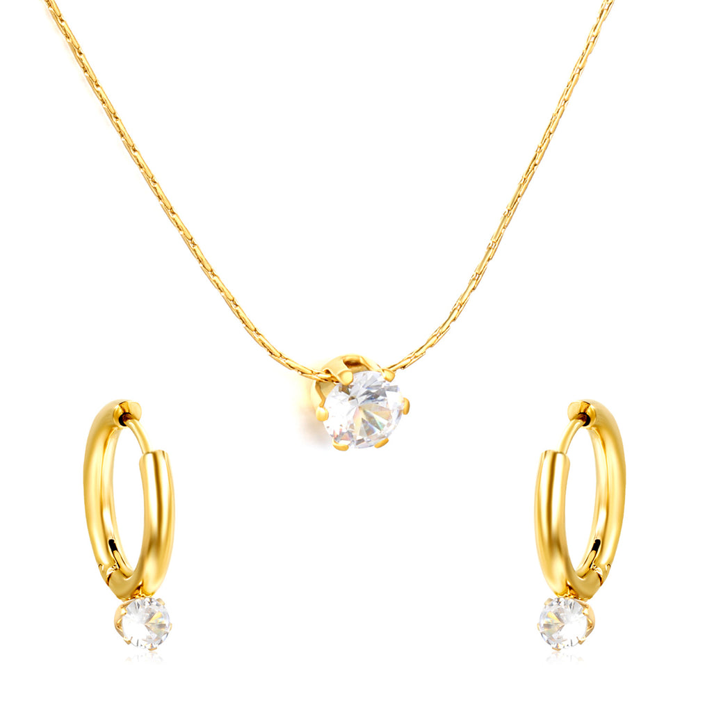 Damen Schmuckset aus eleganten Halskette und funkelnden Ohrsteckern Shop Nory