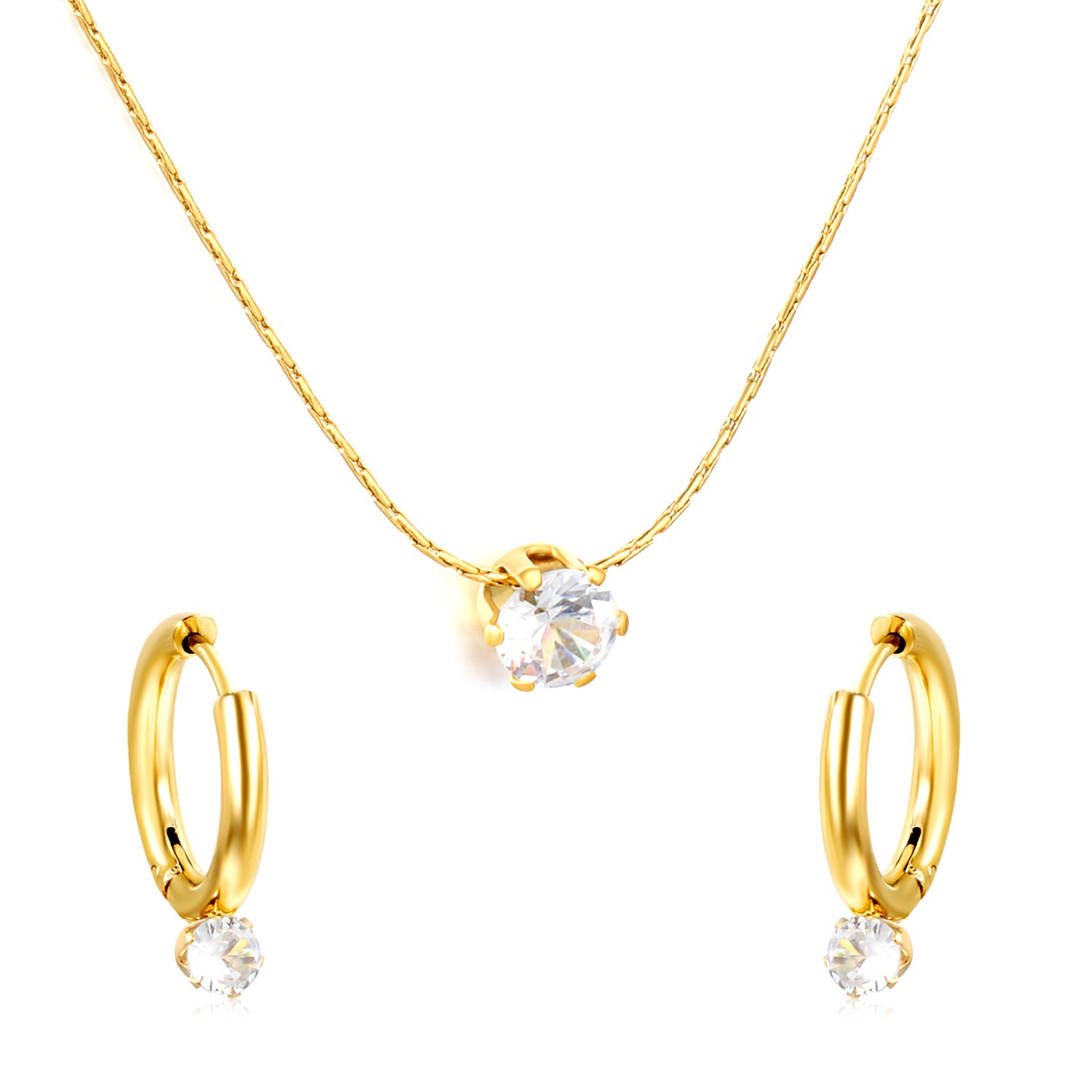 Damen Schmuckset aus eleganten Halskette und funkelnden Ohrsteckern Shop Nory