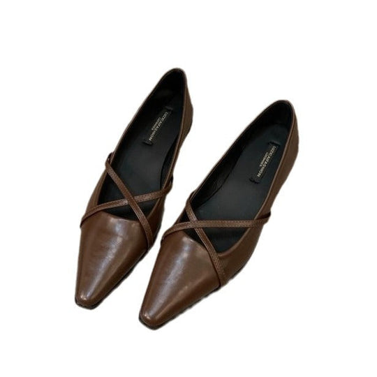 Damen elegante Ballerinas mit gekreuztem Riemchen