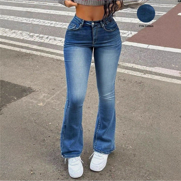 Damen Hochtaillierte Bootcut-Jeans mit formendem Bund und leichtem Schlag Shop Nory