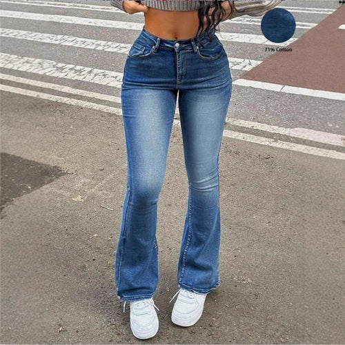 Damen Hochtaillierte Bootcut-Jeans mit formendem Bund und leichtem Schlag Shop Nory