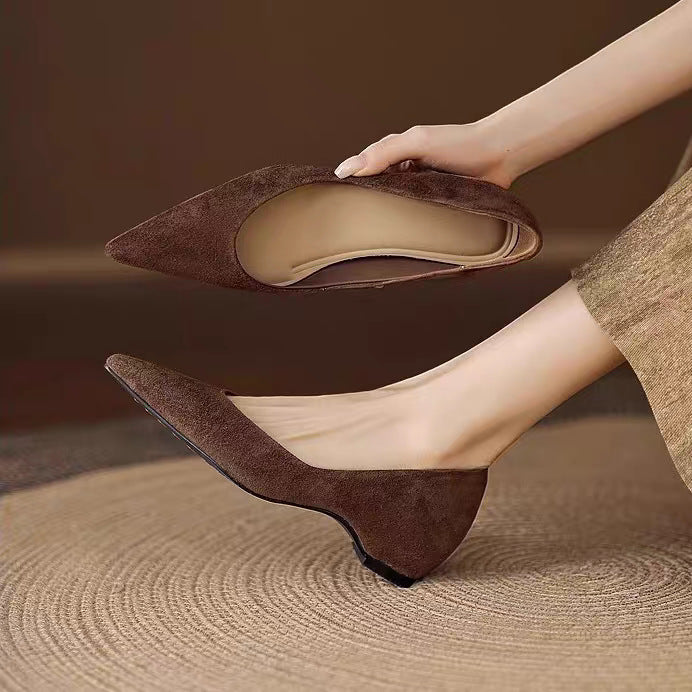 Damen bequeme und elegante Ballerina-Pumps mit spitzem Design und weich gepolsterter Innensohle
