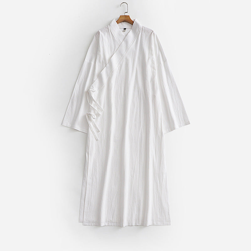 Damen Langes Wickelkleid im Kimono-Stil mit weitem Ärmel und seitlichen Bindebändern Shop Nory