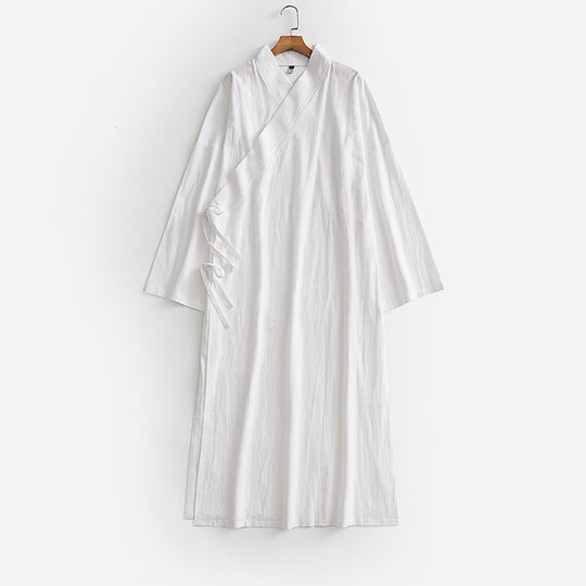 Damen Langes Wickelkleid im Kimono-Stil mit weitem Ärmel und seitlichen Bindebändern Shop Nory