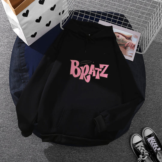 Damen nan lässiger Kapuzenpullover im Oversized-Schnitt mit Lettering-Grafik und Kängurutasche Shop Nory