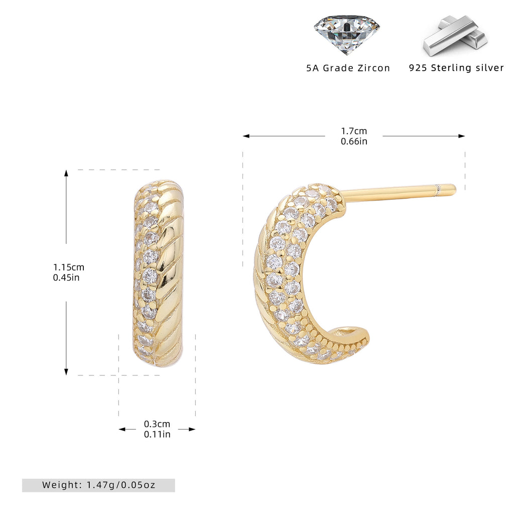 Damen Ohrhänger mit eleganter Zirkon-Verzierung aus hochwertigem 925 Sterling Silber Shop Nory