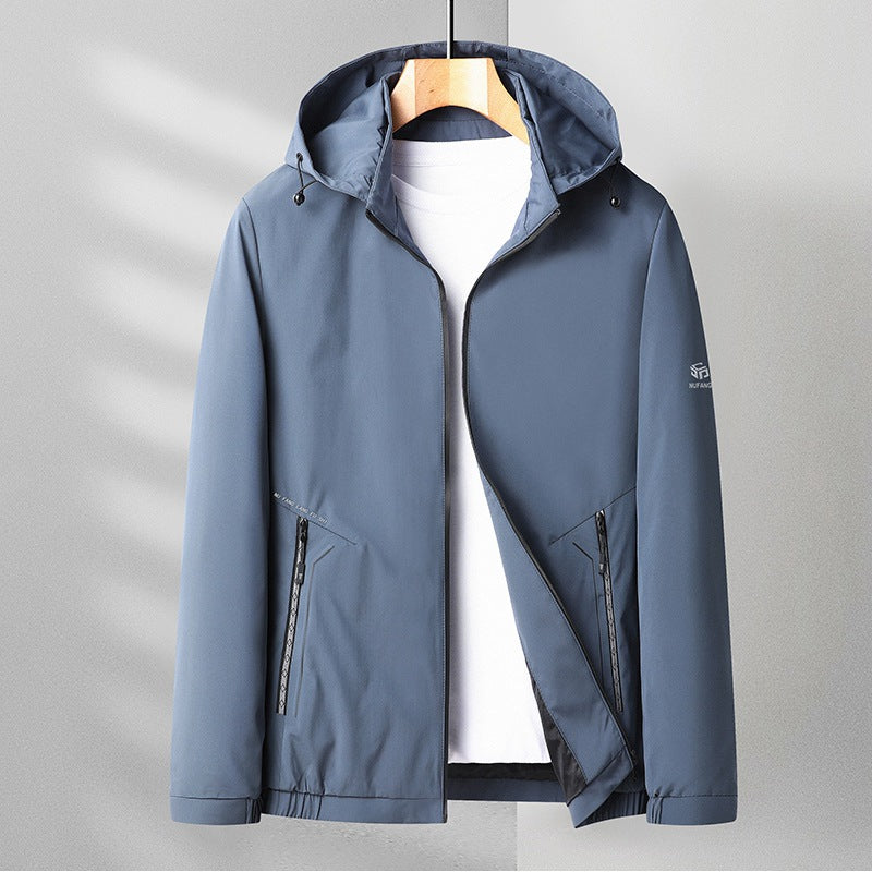 Herren Leichte Kapuzenjacke im urbanen Travel-Style mit Dreiviertelärmeln Shop Nory