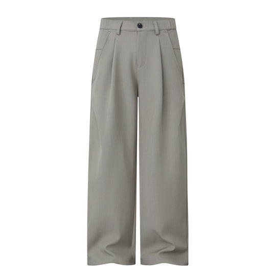 Damen Weite Bundfalten-Hose mit hohem Bund und weitem Bein Shop Nory