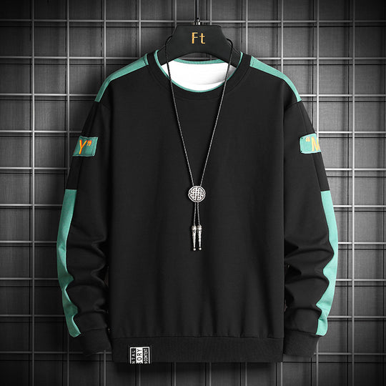 Herren Lockeres Sweatshirt im Urban-Layer-Look mit Schulterpaneelen und geripptem Saum Shop Nory