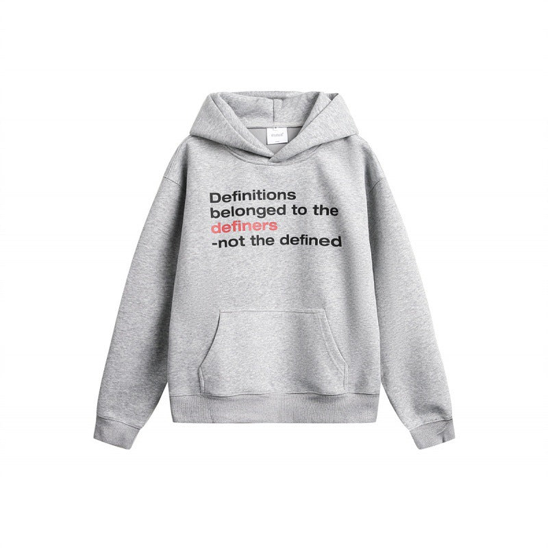 Unisex Oversize-Kapuzenpullover aus Baumwollmix mit Kängurutasche und Statement-Print Shop Nory
