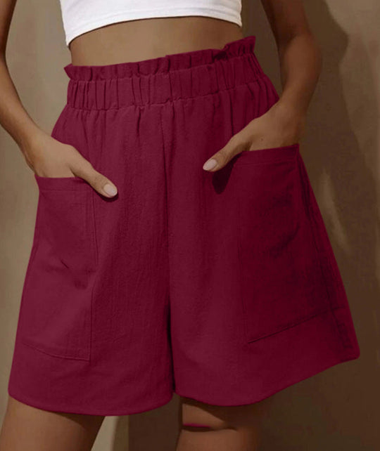Damen Baumwollshorts mit elastischem Bund und praktischen Taschen