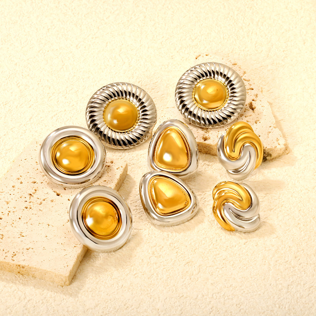 Damen Ohrstecker mit modernem, geschwungenem Design aus hochwertigem Edelstahl Shop Nory