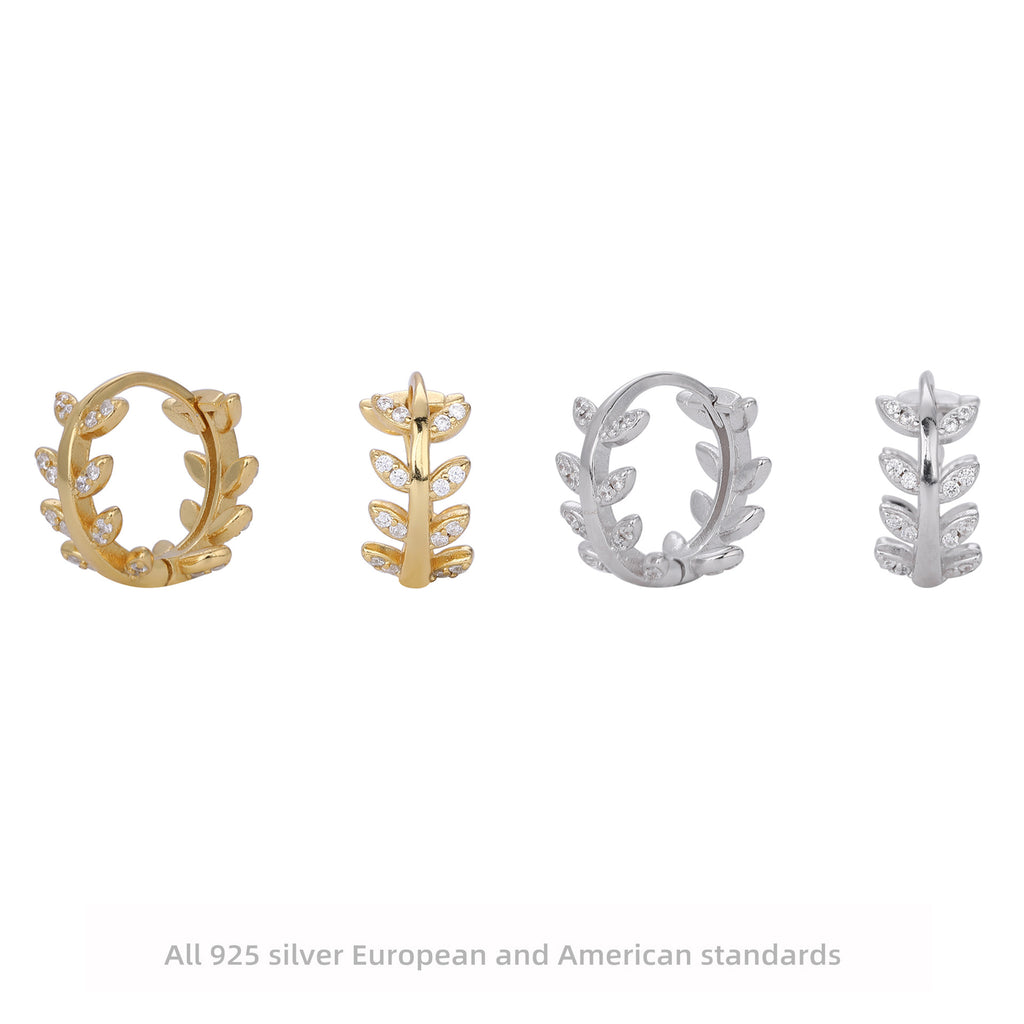 Damen Ohrringe mit elegantem Blatt-Design aus 925 Sterling Silber Shop Nory
