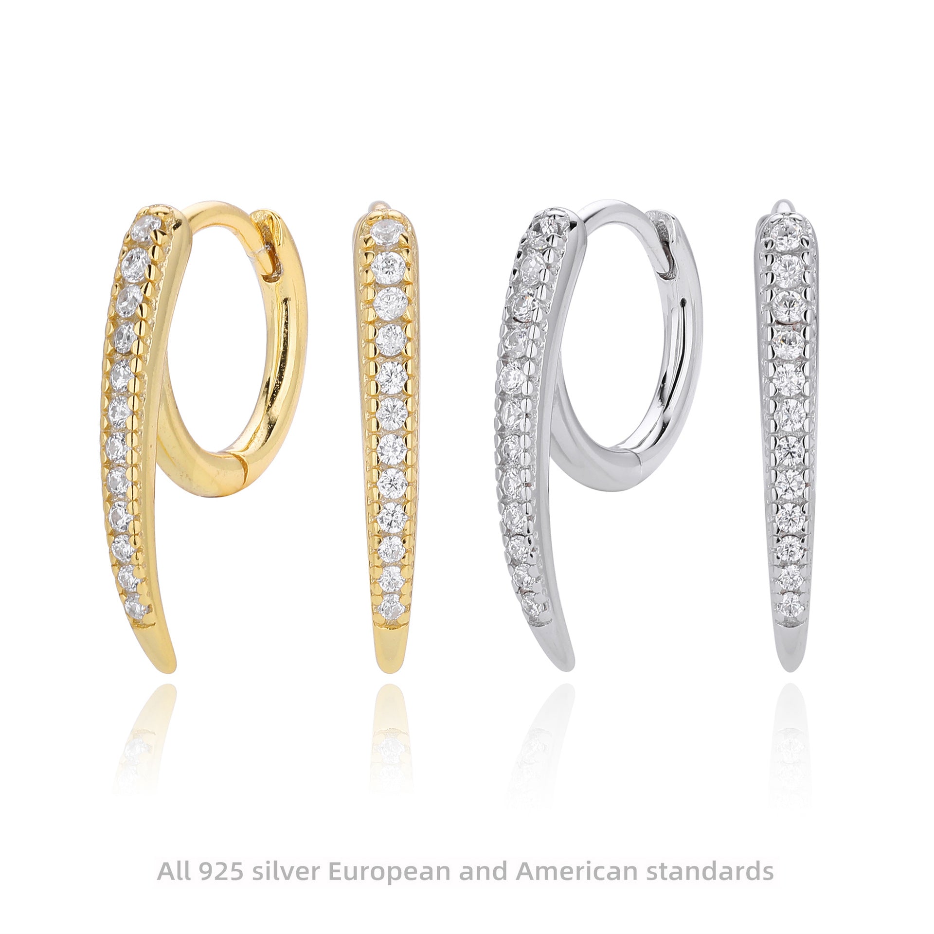 Damen Ohrhänger mit elegantem, spiralförmigem Design und funkelndem Zirkonbesatz Shop Nory