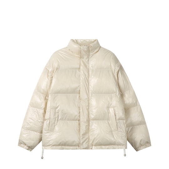 Unisex Glänzende Boxy‑Wattierte Oversize‑Pufferjacke mit hohem Stehkragen Shop Nory