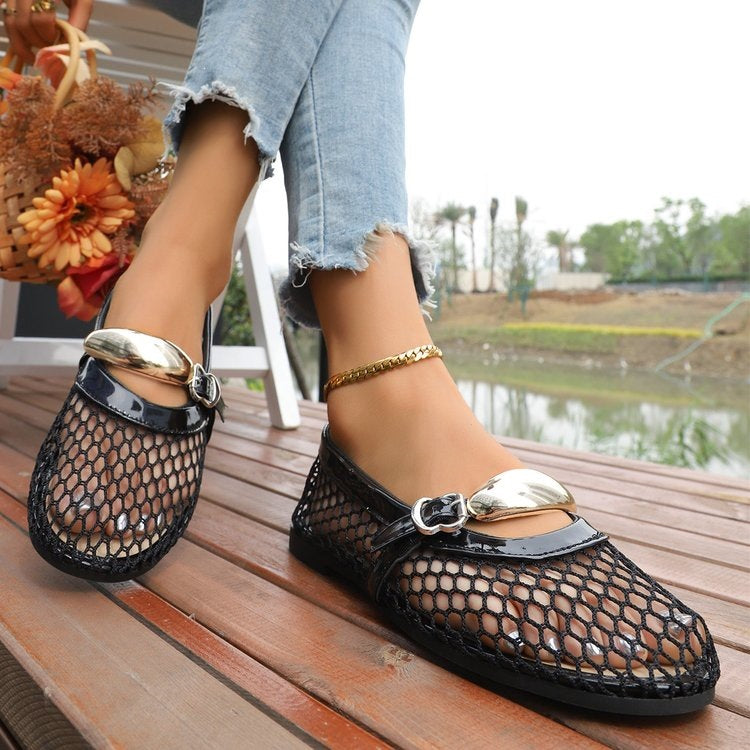 Damen Elegante und luftige Netz-Slipper