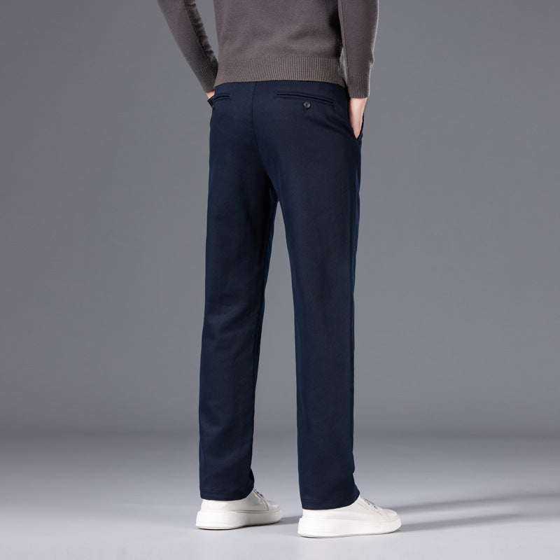 Herren Klassische gerade geschnittene Chinohose aus Baumwollmischung mit Seitentaschen Shop Nory