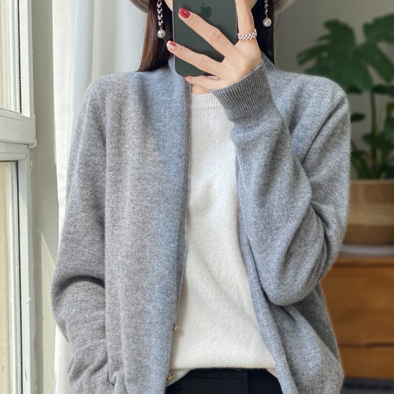 Damen Offener Feinstrick-Cardigan im Mohair‑Look mit geradem Saum und schmalen Bündchen Shop Nory