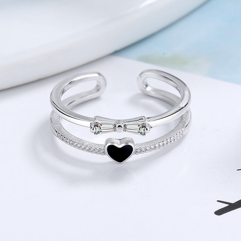 Damen Ring mit elegantem Schleifen- und Herzdesign Shop Nory