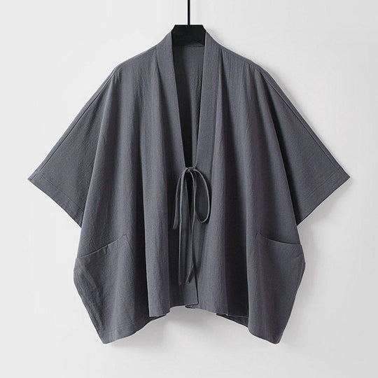 Damen Oversize Kimono-Cardigan mit Bindeband und aufgesetzten Taschen Shop Nory