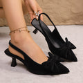 Damen Slingback-Pumps mit eleganter Schleifen-Applikation und modernem Blockabsatz