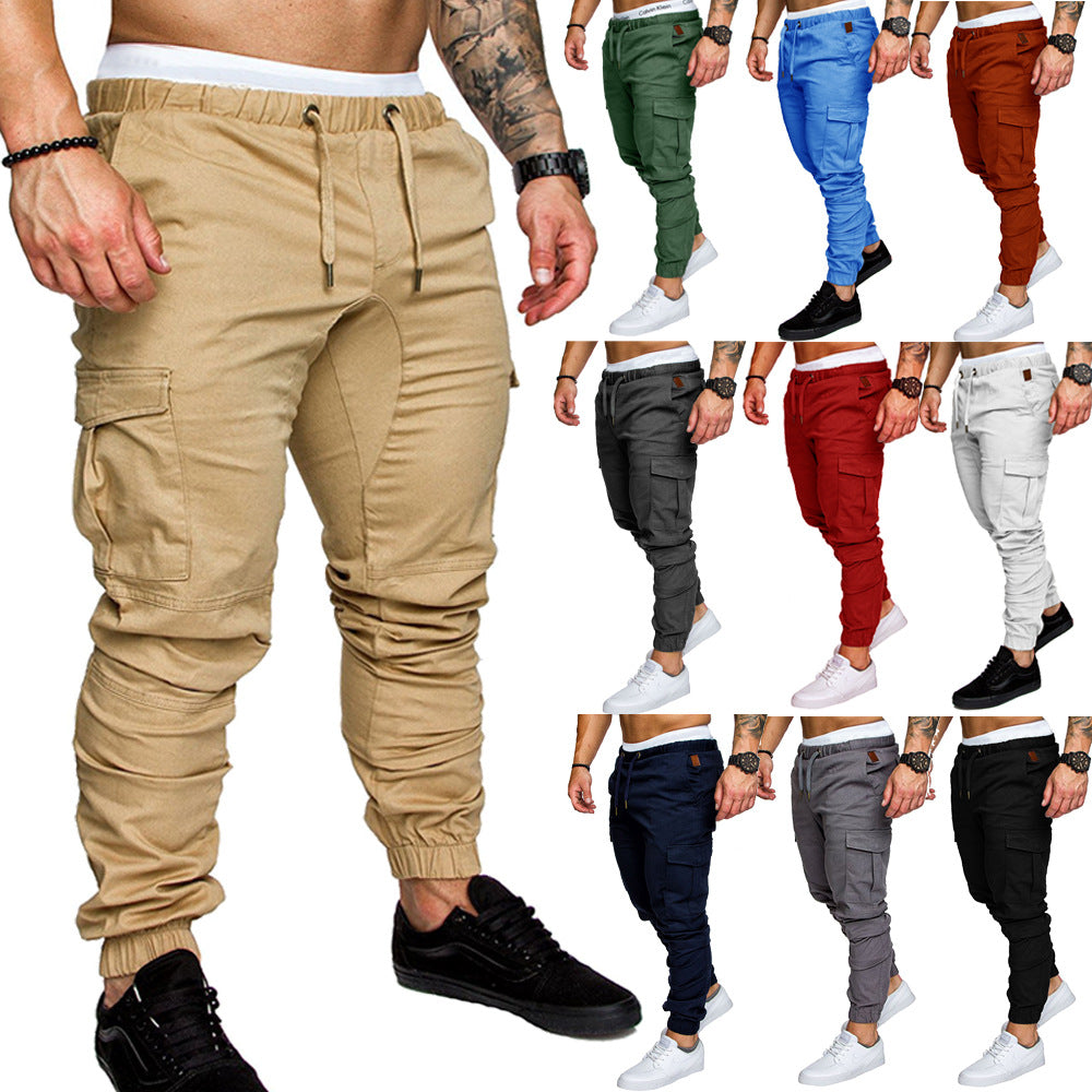 Herren Tapered Cargo-Jogger mit elastischem Bund, Kordelzug und Beuteltaschen Shop Nory