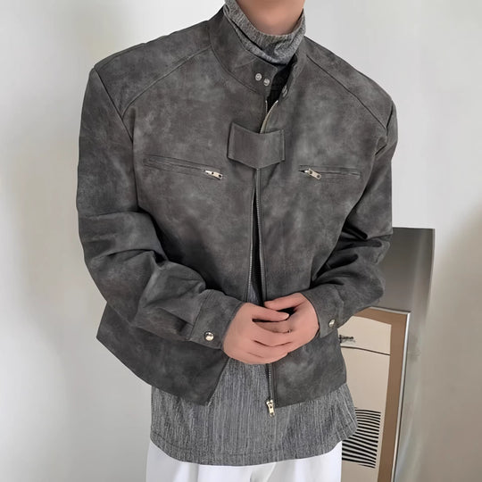 Herren Modische Motorradjacke im Vintage-Stil