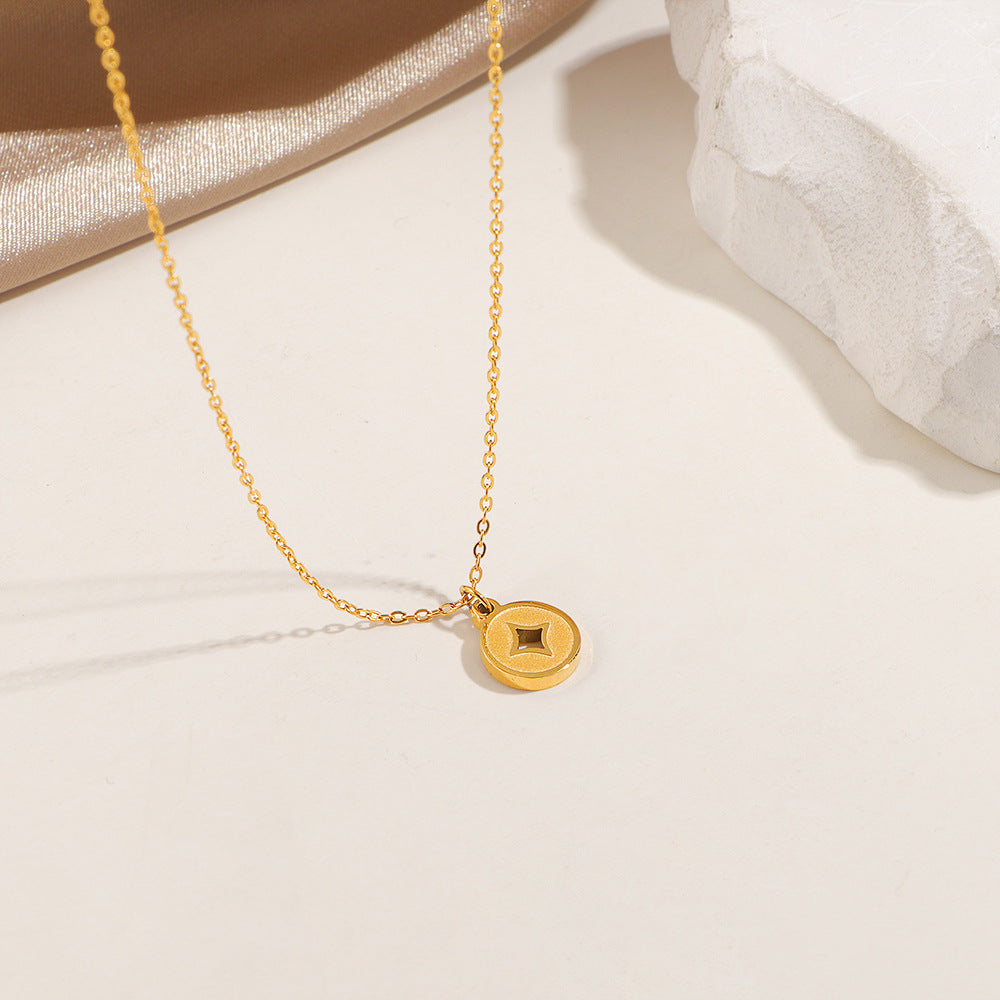 Damen Minimalistische Gold Charm Halskette Shop Nory