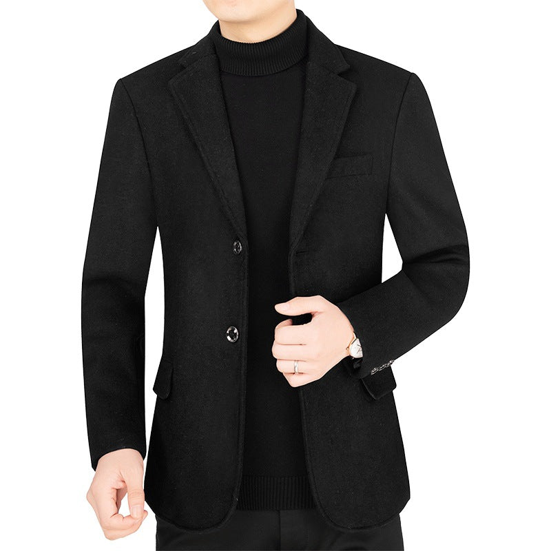 Herren Tailliertes kurzes Wollmix-Sakko mit feiner Filzstruktur und Revers Shop Nory