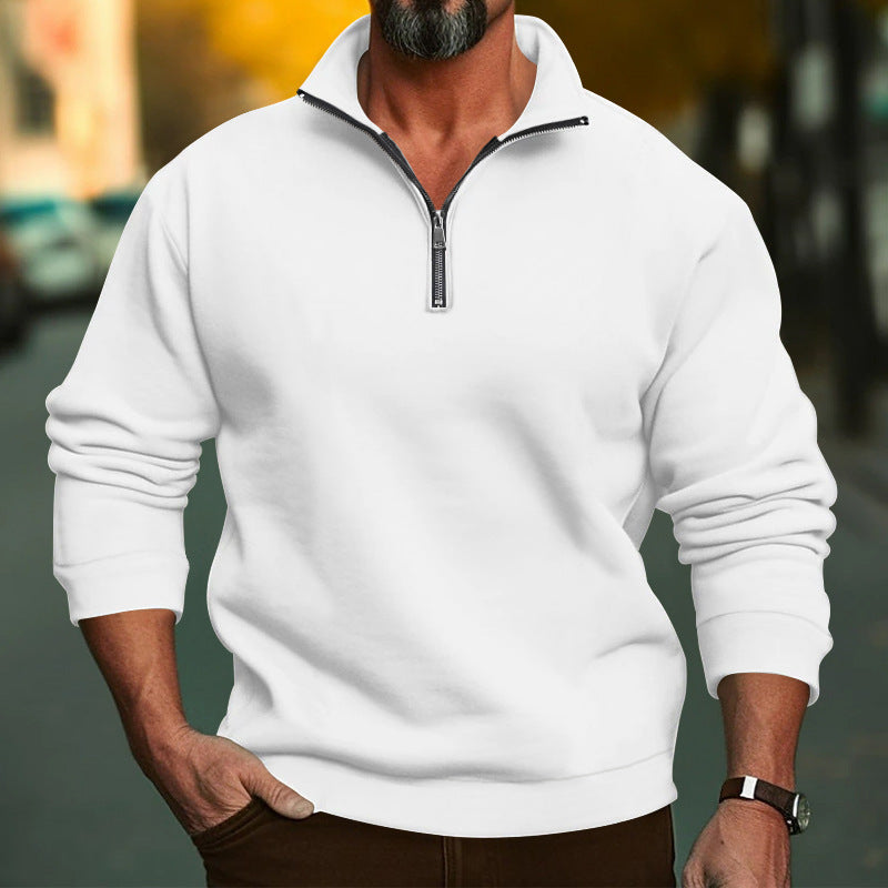 Herren Sweatshirt mit halblangem Reißverschluss und weichem Innenfutter