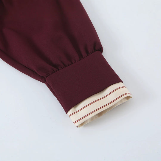 Damen Lässiges Sweatkleid mit Stehkragen, halbem Reißverschluss und gestreiftem Volantrock Shop Nory