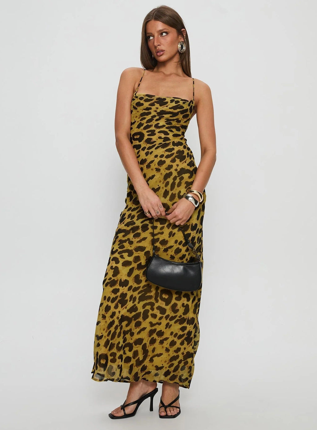 Damen Elegantes Abendkleid mit floralem Spitzenmuster und Spaghettiträgern