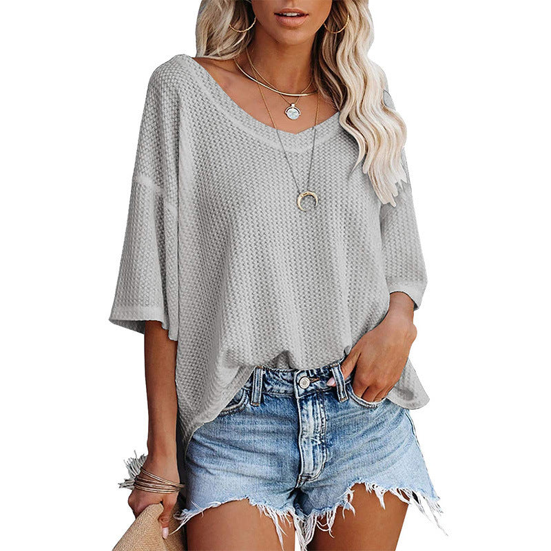 Damen lässiges Oversized-Oberteil mit strukturiertem WShopnorymuster