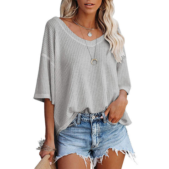 Damen lässiges Oversized-Oberteil mit strukturiertem WShopnorymuster