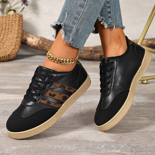 Damen Sneakers im trendigen Design mit Leopardenmuster und komfortablem Fußbett
