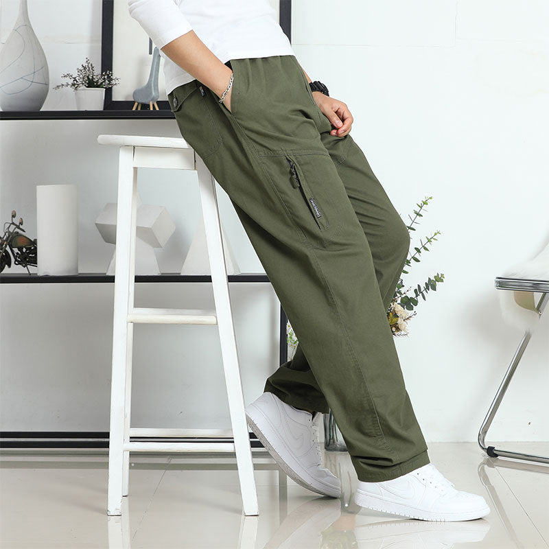 Herren Weite Cargohose im Utility‑Stil mit seitlicher Reißverschlusstasche und ergonomischen Nähten Shop Nory