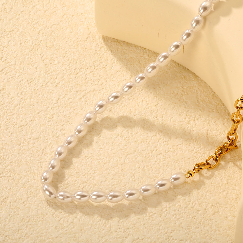 Damen elegante Halskette mit hochwertigen Perlen und feinem Kettendesign Shop Nory