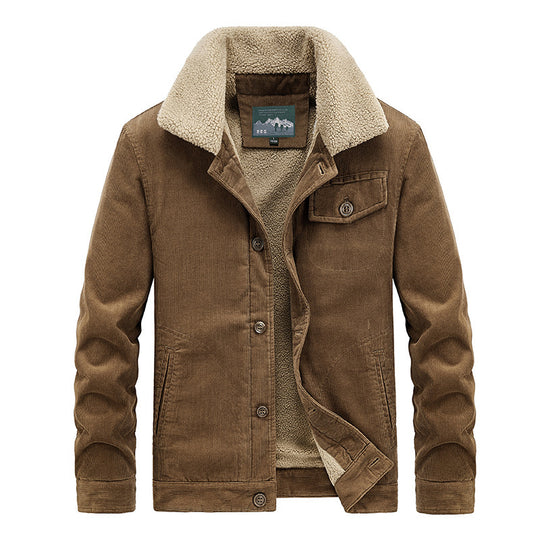 Herren Baumwoll-Cordjacke im Worker-Blouson mit wärmender Sherpa-Innenausstattung Shop Nory