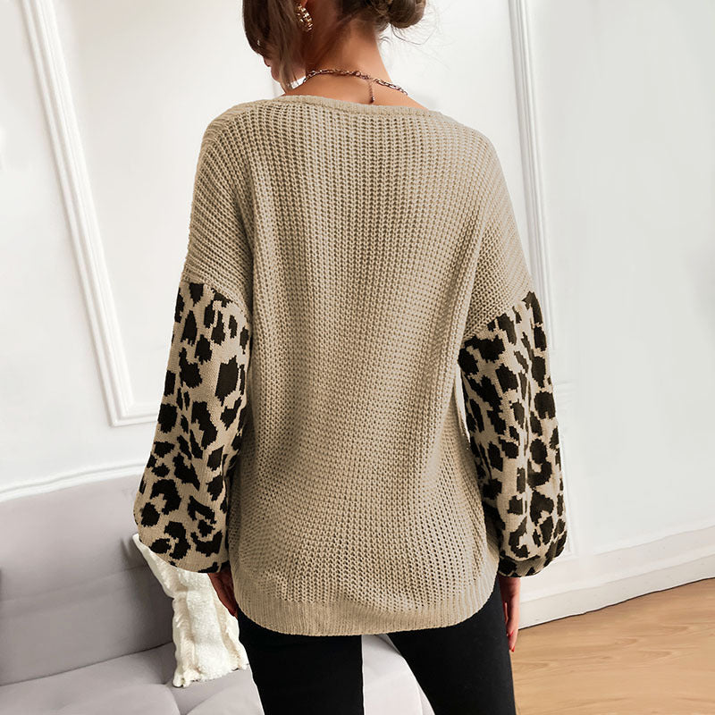 Damen Stylish Rippstrickpullover mit Karomuster Shop Nory