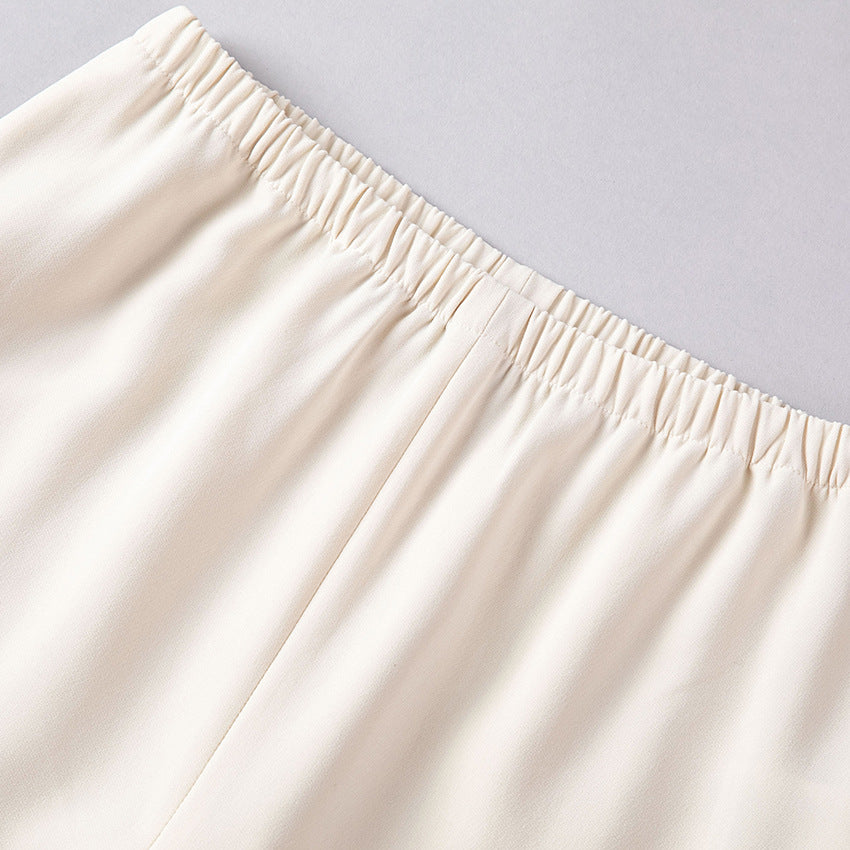 Damen High-Waist Hose mit elastischem Bund, weitem Bein und weich fließender Baumwollmischung Shop Nory