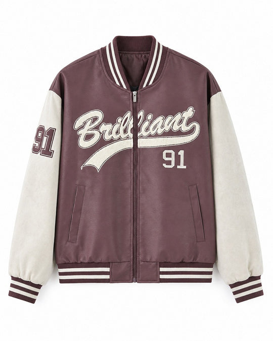 Herren Varsity-Bomberjacke im Letterman‑Stil mit Chenille‑Applikationen Shop Nory