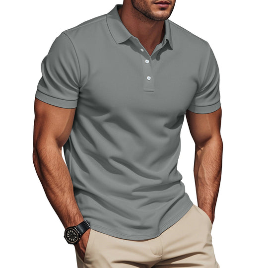 Herren nan Pima-Baumwoll-Polo mit Kentkragen, schmaler Silhouette und verstärkter Knopfleiste Shopnory