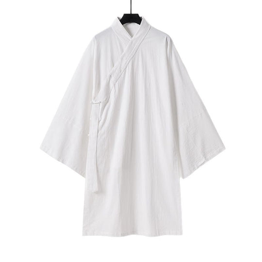 Unisex Oversize-Kimono-Mantel aus Baumwollmix mit weitem Schnitt und Bindegürtel Shop Nory