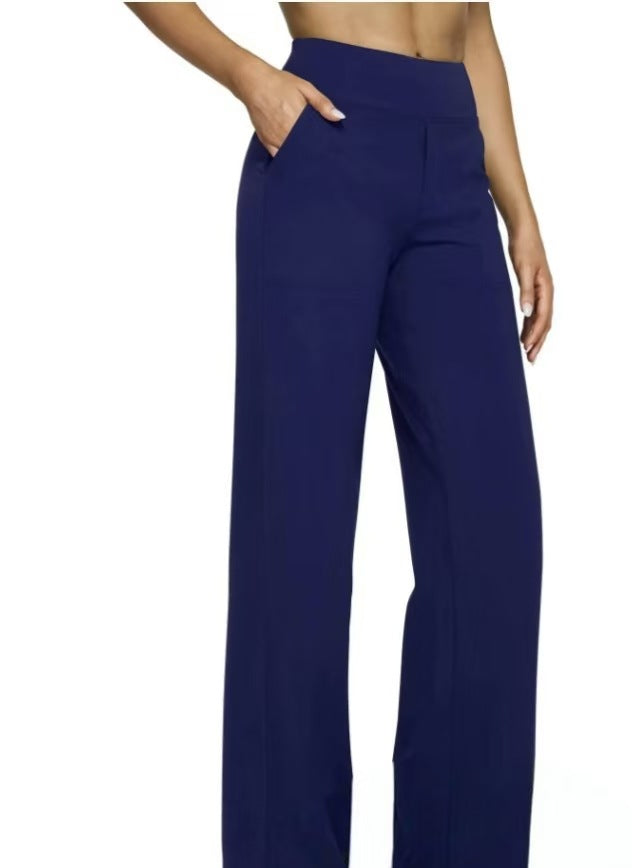 Damen Weit geschnittene Komfort-Hose mit elastischem Bund und praktischen Taschen