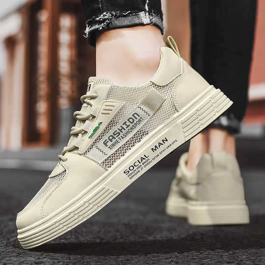Herren Lässige Plateau-Sneaker mit atmungsaktivem Mesh- und Kunstleder-Mix Shopy Nory