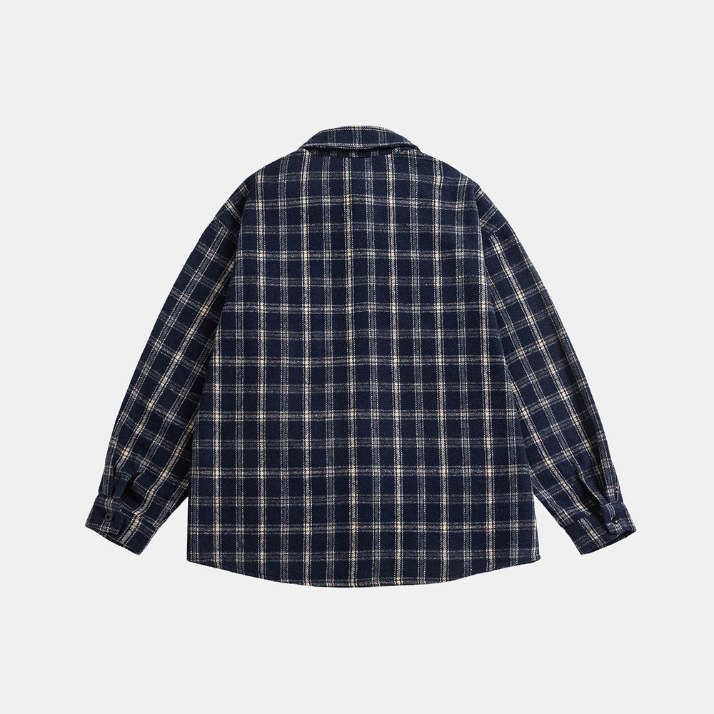 Unisex Oversize Karo-Hemdjacke im Boxy-Cut mit aufgesetzter Brusttasche und Soft-Flanell Shop Nory