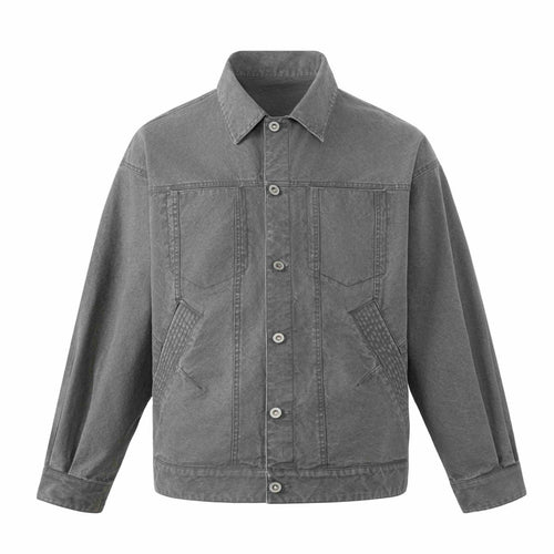 Herren Boxy-Canvas-Blouson im Workwear‑Look mit Hemdkragen und gesteppter Taschenpartie Shop Nory