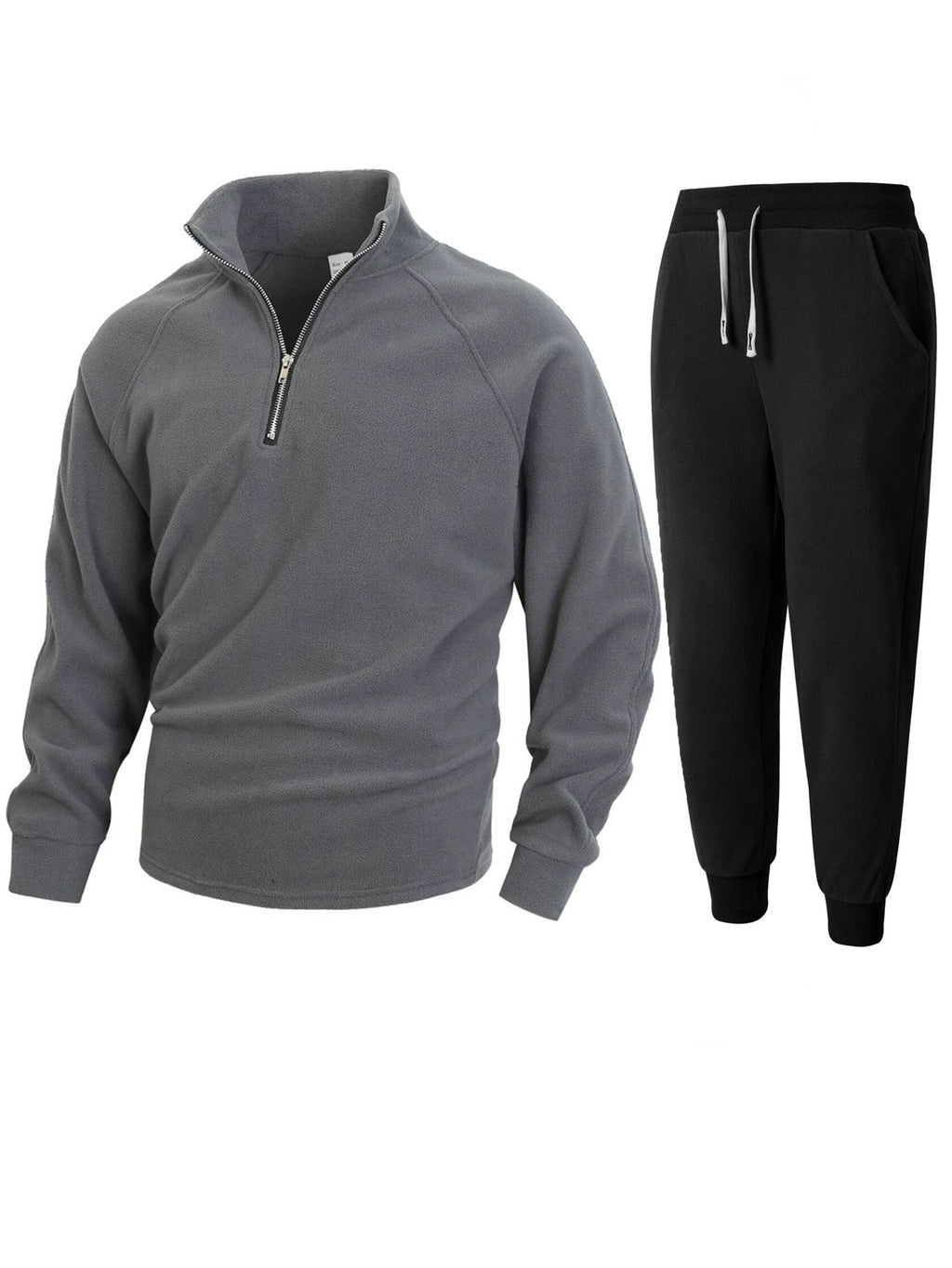 Herren Fleece-Relaxanzug mit halblangem Reißverschluss