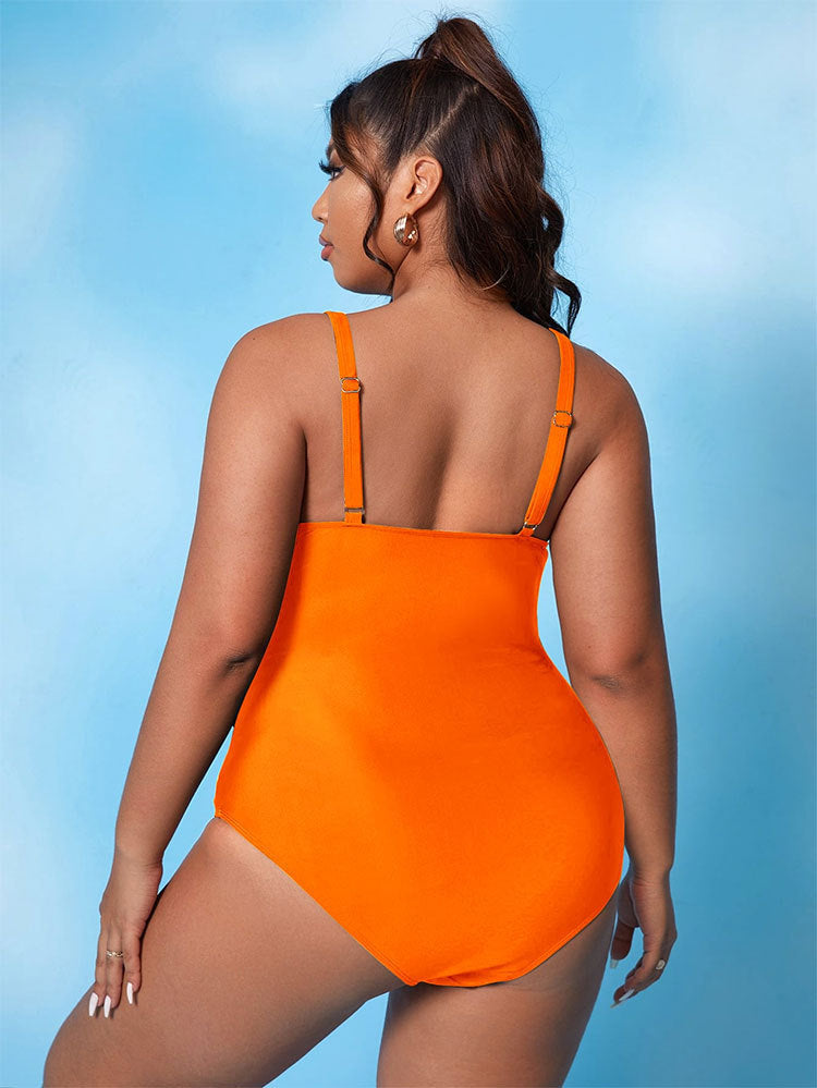 Damen Cut-Out Badeanzug mit Wickeldesign und stützendem Schnitt Shopnory