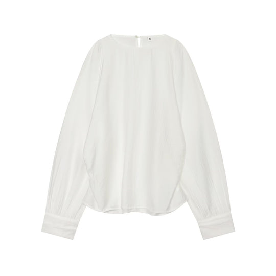 Damen Oversize-Bluse mit Ballonärmeln, Rundhalsausschnitt und weicher Viskosequalität Shop Nory